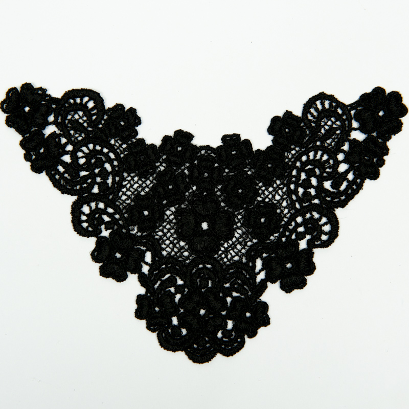 Floral Swirl Guipure Lace Motif – Black | Shine Trimmings & Fabrics