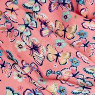 Neon Pink Multi Butterfly Stretch Spandex