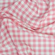 Pink/White Gingham Stretch Spandex
