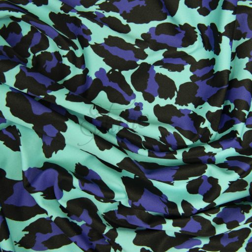 Aqua/Royal Leopard Stretch Spandex