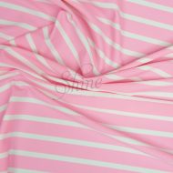 Pink/White Stripes Stretch Spandex
