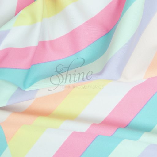 Rainbow Diagonal Stretch Spandex