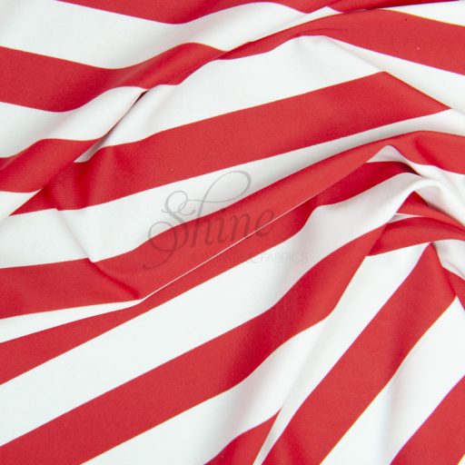 Red/White Stripe Stretch Spandex