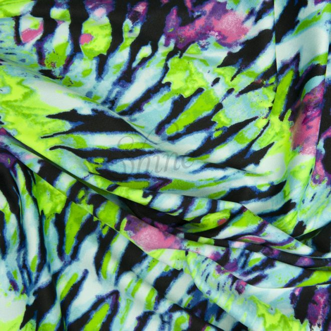 Zebra Tie Dye Lime/Blue/Pink Stretch Spandex – Shine Trimmings & Fabrics