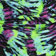Zebra Tie Dye Lime/Blue/Pink Waffle Stretch Spandex