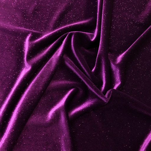 Glitteratti Stretch Velvet - Mulberry/Cerise