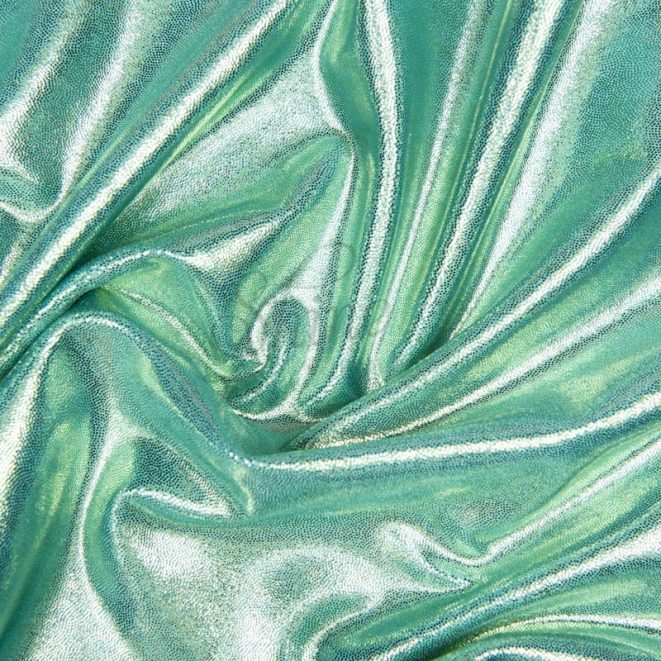 Shimmer Stretch Spandex Hawaii Mint Shine Trimmings & Fabrics