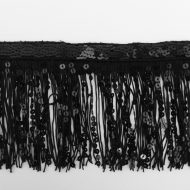 Sash Sequin Fringe Black