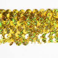 Stretch Sequin Trim 4 Row - Dark Gold Sparkle