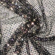 Showstopper Black Fishnet with AB Crystal Diamantes