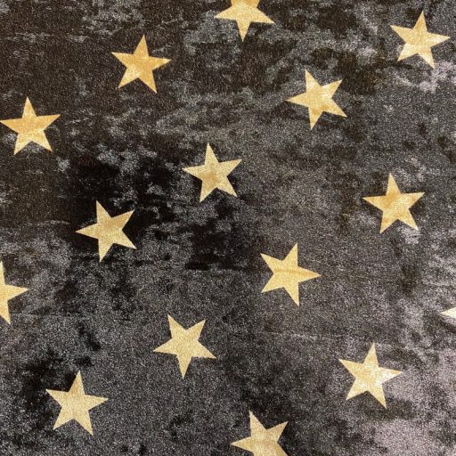 Stretch Velvet Stars - Brown/Gold - Image 2