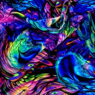 Digital Printed Stretch Velvet Spandex - Fantasy Dreams