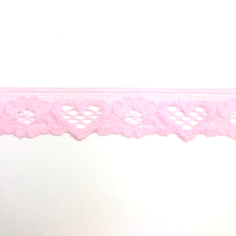 Stretch Lace Trimming 39553 – Pink Hearts