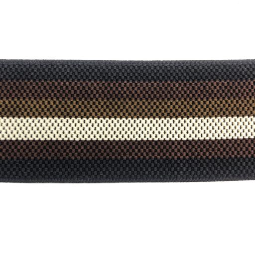Belting Elastic Brown & Cream Stripe
