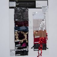Stardust Sequin Mesh and Showtime Sequin Stretch Mesh Fabrics Sample Cards