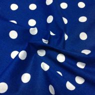 Printed Cotton Poplin Royal Blue/White Spot