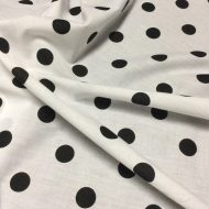 Printed Cotton Poplin White/Black Spot