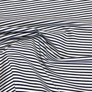 Printed Cotton Poplin Small Navy/White Stripe