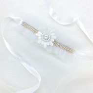 Diamante FLower Ballet Bun Ribbon