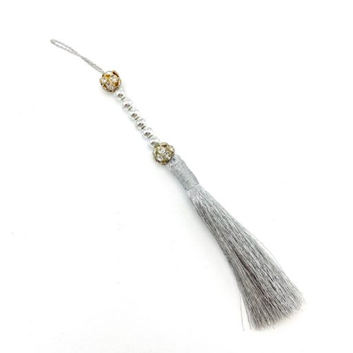 Beaded Metallic Pearl Tassel