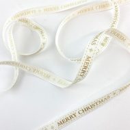 White/Gold Christmas Ribbon