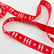 White/Red Christmas Toy Soldiers Ribbon