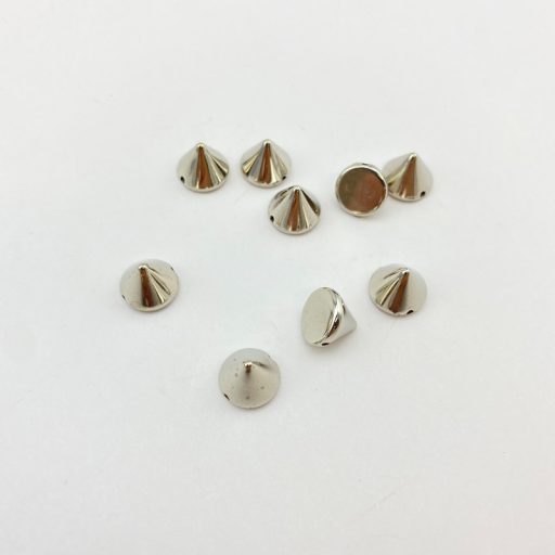 Cone Stud Button 2 Holes Silver 9mm