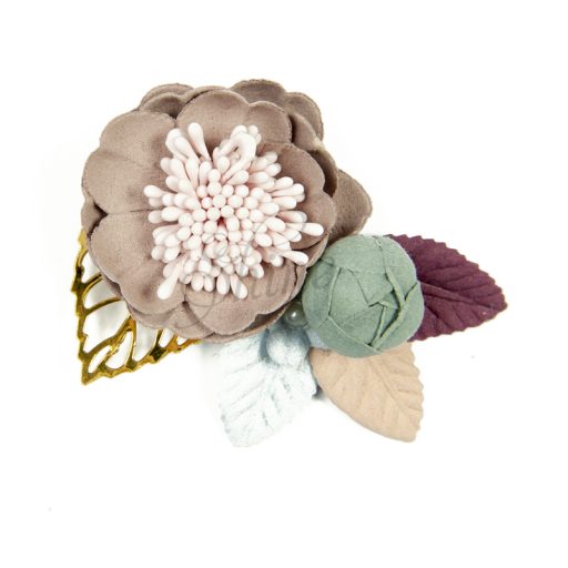 Floral Motif with Gold Filigree - Dusty Pink