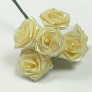 Bunch of Large Iridescent Ribbon Roses Lemon