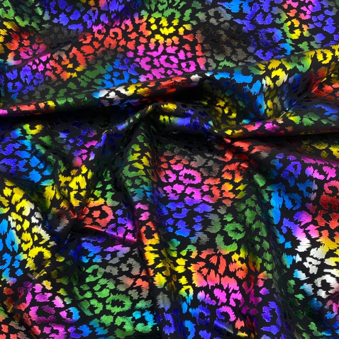 Rainbow Foil Cheetah Print Stretch Spandex – Shine Trimmings & Fabrics