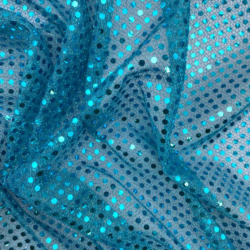 Pressed Sequin Fabric 3mm Aqua | Shine Trimmings & Fabrics