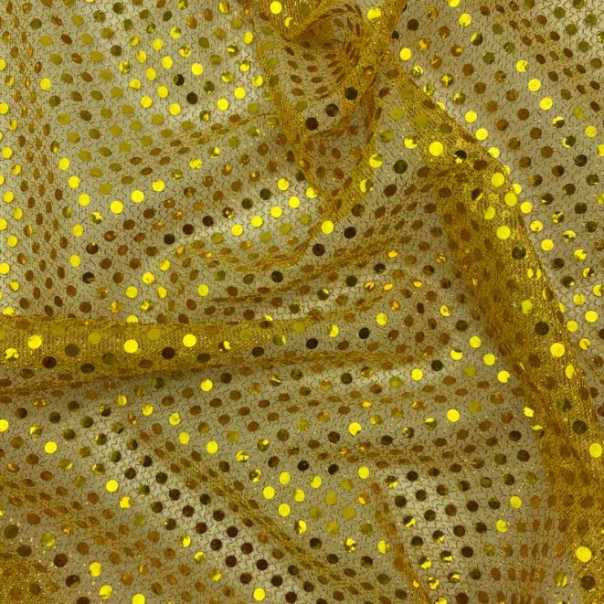 Pressed Sequin Fabric 3mm Gold Shine Trimmings & Fabrics