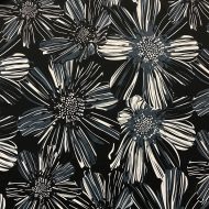 Monochrome Floral Printed Spandex - Small