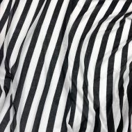Black and White Pinstripe Stretch Mesh