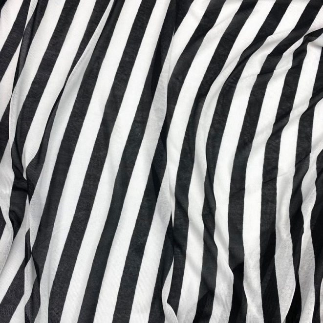 Black and White Pinstripe Stretch Mesh – Shine Trimmings & Fabrics