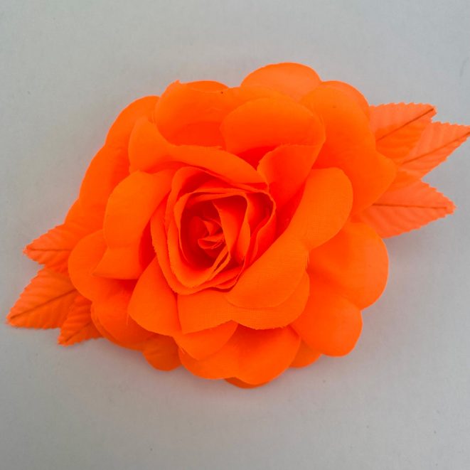 Extra Large Rose Fluro Orange | Shine Trimmings & Fabrics