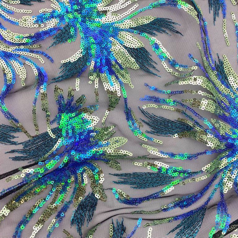 Wild Flower Sequin Tulle Shine Trimmings & Fabrics