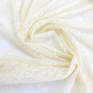 Delicate Floral Stretch Lace - Cream