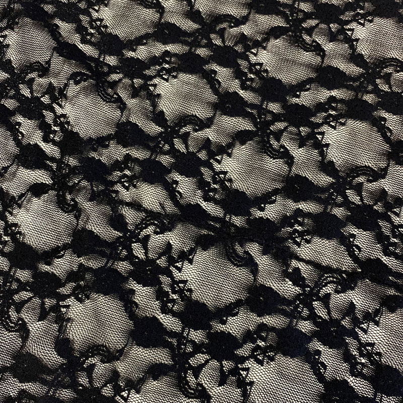 Grace Foil Stretch Lace Black | Shine Trimmings & Fabrics