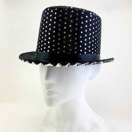 Top Hat With Sequins - Black