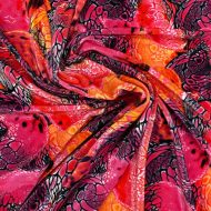 Rainbow Serpent Printed Stretch Velvet