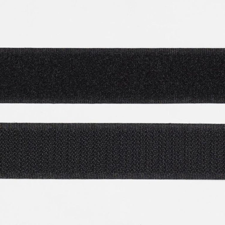 Hook & Loop Fastener Sew On Black Shine Trimmings & Fabrics