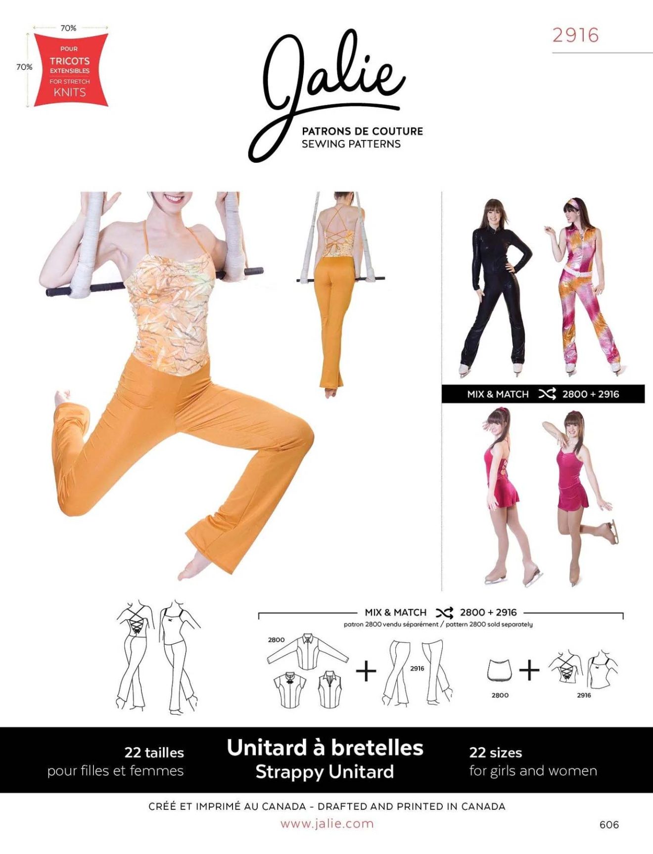 Jalie pattern – Strappy Unitard 2916 – Shine Trimmings & Fabrics