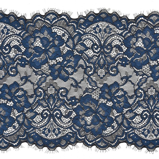 Stretch Lace Trimming 9909 Black/Navy Shine Trimmings & Fabrics