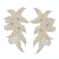 Marilyn Glitter Lace Motif Pair H0115 - White
