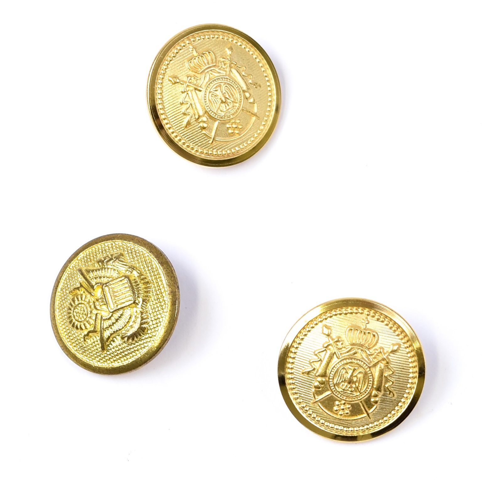 Armour Emblem Button Gold – Shine Trimmings & Fabrics