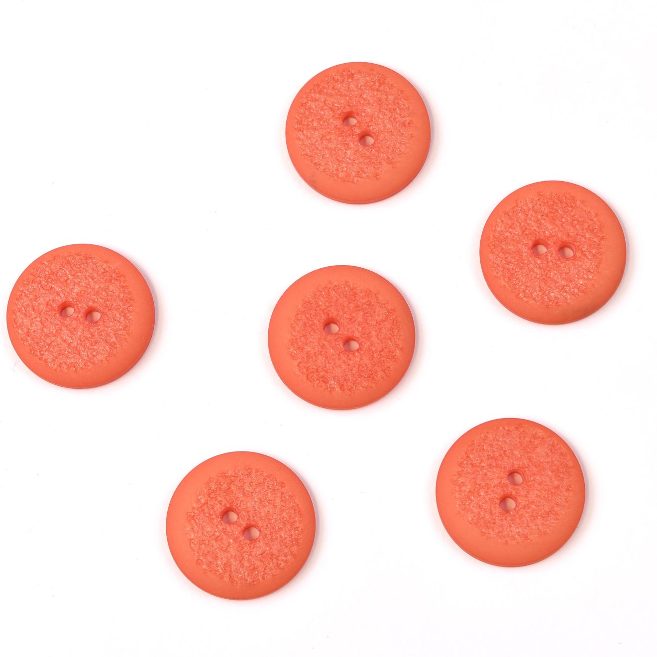 Textured Round 2 Hole Button Orange | Shine Trimmings & Fabrics