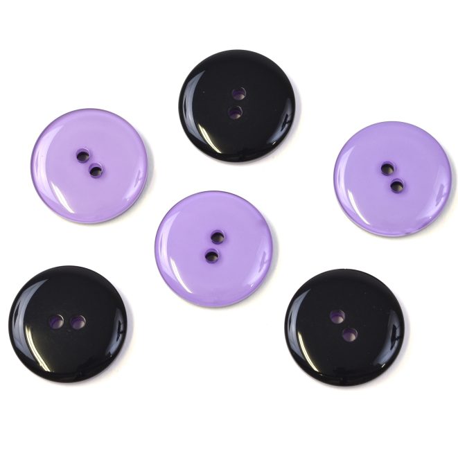 Double Sided Button Purple/Black | Shine Trimmings & Fabrics