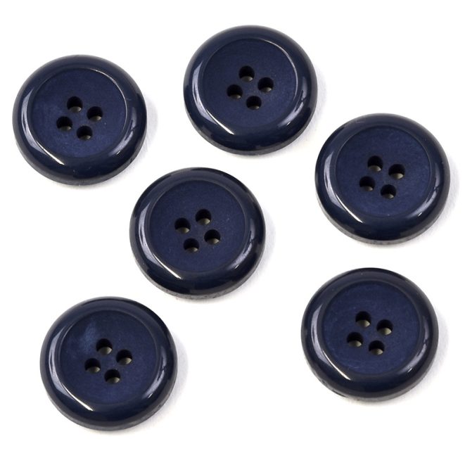 Concave Button With Border Navy – Shine Trimmings & Fabrics