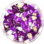 Plastic Purple Sew On Stones Teardrop 8x13mm - DOUBLE LISTING